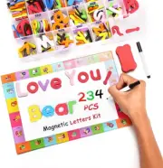 Magnetic Letters 234 Pcs , Uppercase Lowercase Foam Alphabet ABC Fridge Magne...