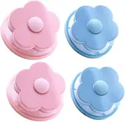 SAFIGLE 4pcs Flower Shaped Laundry Ball Creative Washing Machine Hair Remover Filter Bags for Clothes Cleaning Safe for All Fabrics Random Color Random Color