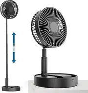 Koonie Foldaway Fan for Bedroom, 7200mAh Rechargeable Battery Operated Desk Fan, 4 Speed, Fast Charging Folding Table Fan for Camping, Outdoor, Room