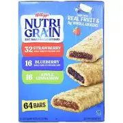 Cereal Bars Kellogg's Nutri-Grain Breakfast Bars, Variety, Strawberry,Blueberry,