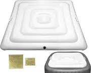 Inflatable Hot Tub Cover, Spa Covers for Hot Tub - Foldable Inflatable Hot Tub Lid | Square Spa Cushion with Handle, UV-Resistant Insulation Pad for Outdoor Camping