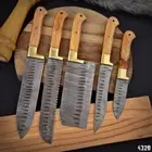 Hand Forged Damascus Steel Chef Set, Kitchen Knife Set