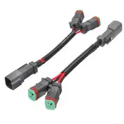 2Pcs Y-Shape Dual Outputs Deutsch DT DTP Adapters Connectors Splitters For LED Fog