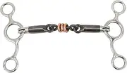 Horse Snaffle Stainless Low Leverage Steel Copper Roller Loose Mouth Snaffle Bit Premium Horse Gag Circle Snaffle,Stainless Steel and Brass Mouthpiece (145mm) for Effective Horse