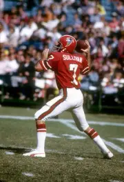 Quarterback Pat Sullivan Atlanta Falcons drops back to pass v the- 1974 Photo 4