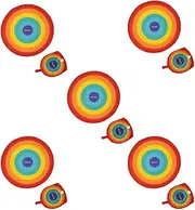 Fisura Unisex Rainbow 5 Pieces Foldable Round Fan One Size, Rainbow 5 Pack, One size