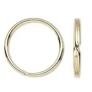 Bulk Shiny Gold 14K Plated 28mm Key Chain Jewelry Split Ring Findings 10 pcs