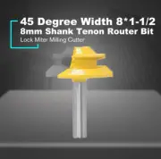 Woodwork Milling Cutters 45 Degree Lock Miter Router Bit 8*1-1/2 Tenon Cutter