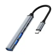 Type C Hub 5 Ports Aluminum Alloy USB Hub 2.0 PD Extended Type C Adapter