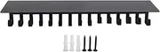 Medal Display Hanger Never Give Up Sturdy Shelf with Hooks Wall Mount Medal Holder Rack Frame Carbon Steel Matte Black 15.8x4.0x2.6in for Bedrooms Gyms Offices