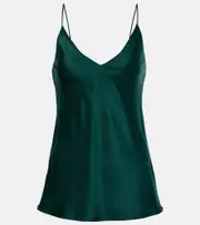[Max Mara] Max Mara Metello silk satin tank top UK 2 green