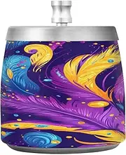 Stainless Steel Travel Ashtray with Lid for Home Garden Office Mardi Gras Carnival Purple Gold Cute Smokeless Cigar Ashtray Holder for Cigar Decor