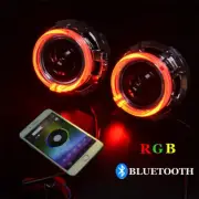 3.0 inch H1 Bi Xenon Hid Projector Lens Shrouds RGB APP Bluetooth Led Angel Eyes (for: Volvo)