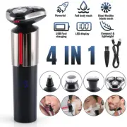 4-in-1 Men's Electric Shaver Rechargeable Bald Head Shaver Beard Trimmer Razor
