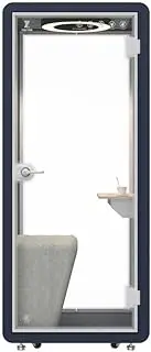 HiWish Office privacy booth & meeting pod,Pre-fab home office,movable workspace,Soundproof Acoustic Privacy Silent premium privacy Workstation pods, phone booth, portable,on Wheels-color Dark Blue, 2S