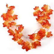 Fall Maple Leaf String 50 LED Light Christmas Thanksgiving Decorations Fall Garland Strings Lights for Parties Weddings Birthday