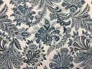 Clarence House Cassandra Linen Blue White Floral Drapery Upholstery Fabric