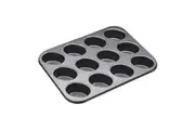 Mastercraft 35.5x26.5cm Heavy Base 12-Cup Non-Stick Friand Pan Baking Mould BLK