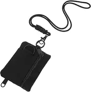 DOITOOL Outdoor Small Bag Sealable Backpacks Portable Clear Pouch Zipper Travel Neck Purse Chain Pocket Duffle Bin Ring Coin Brocade Wallet Mini Backpack Bag with Rope Nylon Black