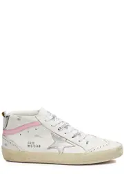 Golden Goose Mid Star Distressed Leather Sneakers - White And Pink - 39 (IT39 / UK6), Golden Goose Trainers, Ripped - 39 (IT39 / UK6) 39 (IT39 / UK6)