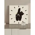 貓咪裝飾鐘表 創意北歐時鐘掛鐘客廳現代簡約餐廳鐘表靜音掛鐘客廳時鐘壁掛時鐘圓形時鐘掛鐘時鐘貓咪時鐘造型時鐘大鐘面