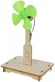Perfeclan Wind Power Generation Kit for Interactive Science Education, Green, Wood Color, 2 Pcs