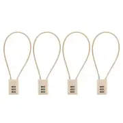 4 Pack 3 Digit Combination Lock with 0.98Ft Wire Cable, Helmet Padlock Gold