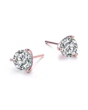 Rachel Glauber 18K Rose Gold Vermeil CZ Martini Studs