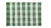 Cotton Buffalo Check Plaid Rugs Washable, Handwoven 18 Inch x 30 Inch Green