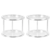 2x Boxsweden Crystal 2-Tier 24.5cm Swivel Turntable Organiser/Storage Rack CLR