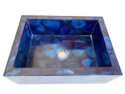 Bathroom And Kitchen Decorative Wash Basin Sink Made Of Blue Agate Stone Decor