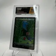 MTG - Forest - 1943 - Rare Foil - Our Boss is on Vacation Superdrop - Grade 10