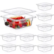 Clear 1/6 Size Food Pan Restaurant Containers with Lids Square Cambro Food St...