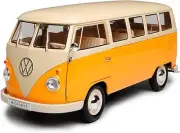 WELLY,VOLKSWAGEN T1 1962 white and orange mini bus, 1/18, WEL18054W