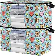 sanluoli 60L 2 Pack Under Bed Shoe Storage Organizer with Reinforced Handles, clear window Bedding Organizer Storage For Closet