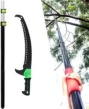 24FT Extendable Tree Pruner Pole Saw Manual Aluminum Alloy Pole Pruning Saw Long Tree Pruner High Reach Tree Pring Tools for Branches Under 5.9" Diameter