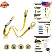 6ft Fall Protection Lanyard with Self-Locking Snap Hooks - Heavy Duty
