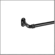 15 Mm Industriel Style Curtain Pole Black 71-122 cm