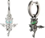 [Bolenvi] Mismatch Toothless & Light Fury How To Train Your Dragon Hoop Dangling Earrings Jewelry, Enamel & 925 Sterling Silver Posts, Sterling Silver Brass Enamel, Cubic Zirconia