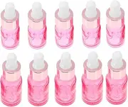 1Set Pink Glass Essential Oil Bottles with Droppers Bottles for Aromatherapy Perfumes and Massage Oils Refillable and Airtight