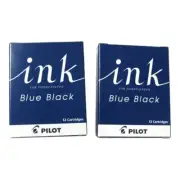 PILOT Fountain Pen Cartridge Ink IRF-12S-BB Blue Black 2 Boxes