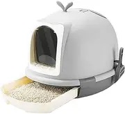Drawer Type Cat Litter Box Anti-Splashing Enclosed Large Kitty Litter Box with Cat Litter Scoop Pet Toilet Supplies