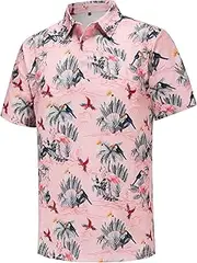 [Oaxscug] Men's Golf Polo Shirts Funny Golf Shirts for Men Performance Moisture Wicking Quick Dry Athletic Short Sleeve Shirts