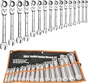 16pcs 6-24mm Flex Head Ratcheting Wrench Spanner Set