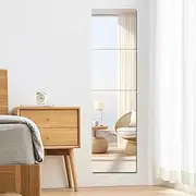 CEUQIESO Pack of 4 Self-Adhesive Acrylic Mirrors, 35 x 35 cm Mirror Tiles, Flexible Plastic Mirror Sheets, Wall Stickers, 2 mm Thick Full Length Wall Gym for Home Mirror, Frameless, Home Fitness