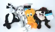 Warner Bros PEPE LE PEW Tweety Bird Tasmanian Devil Bean Buggs Bunny Plush