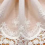 Lace Ribbon，Lace Trim， lace Ribbon Cotton Lace Trims, 5.3" Floral Embroidery Lace Ribbon Vintage Trimmings for Dresses, Tablecloth, DIY Crafts(White)