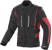Berik Spencer waterproof Motorcycle Textile Jacket, black-red, Size 52 for Men Black Red