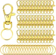 SANNIX 60Pcs Gold Swivel Snap Hooks with Key Rings,Keychain Clip Hooks, Key