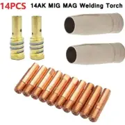 Precision crafted Gas Nozzle Tips and Holder for 14AK MIG/MAG Torch 14 Pc Set